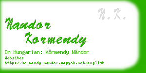 nandor kormendy business card