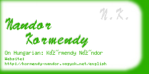 nandor kormendy business card